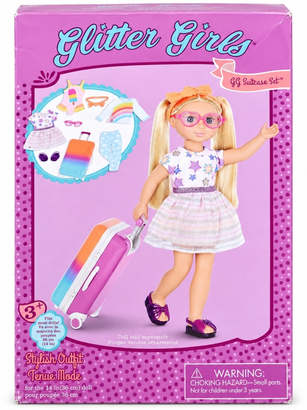 Glitter Girls Suitcase Fashion Set For 14 Inch Doll